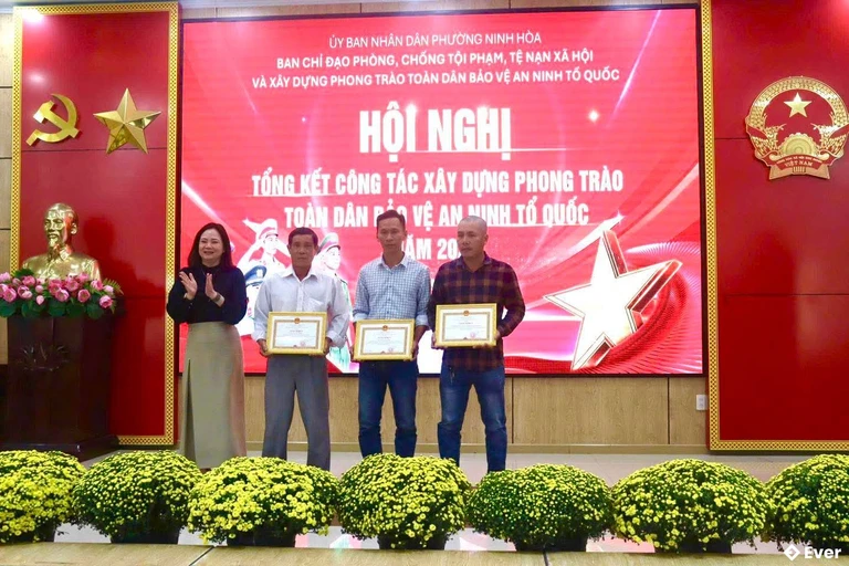Phường Ninh Hòa tổ chức hội nghị tổng kết công tác xây dựng phong trào toàn dân bảo vệ Tổ quốc