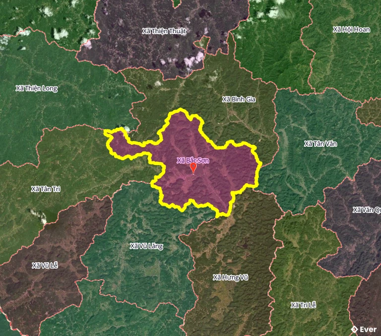 Ranh giới hành chính xã Bắc Sơn