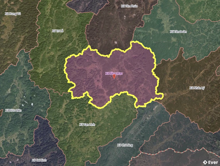 Ranh giới hành chính xã Bằng Mạc