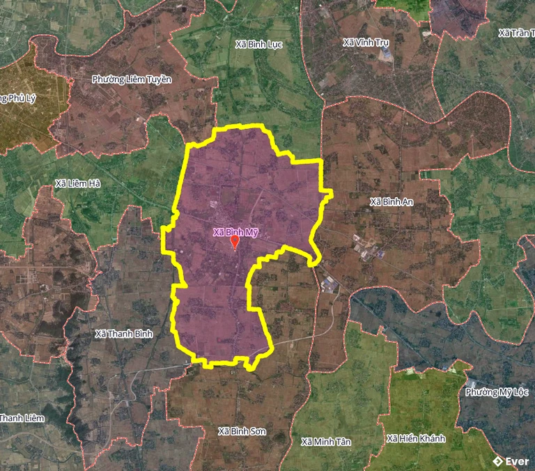 Ranh giới hành chính xã Bình Mỹ