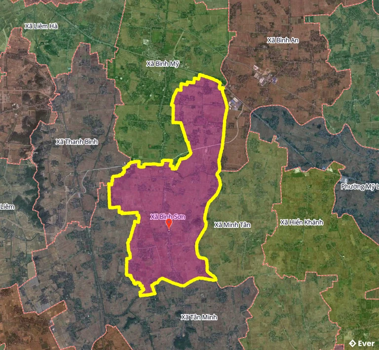 Ranh giới hành chính xã Bình Sơn