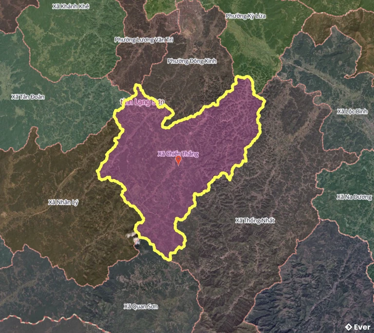 Ranh giới hành chính xã Chiến Thắng