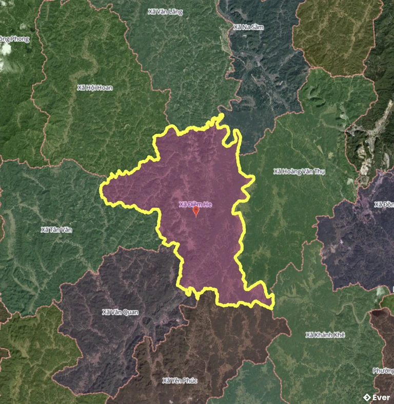 Ranh giới hành chính xã Điềm He