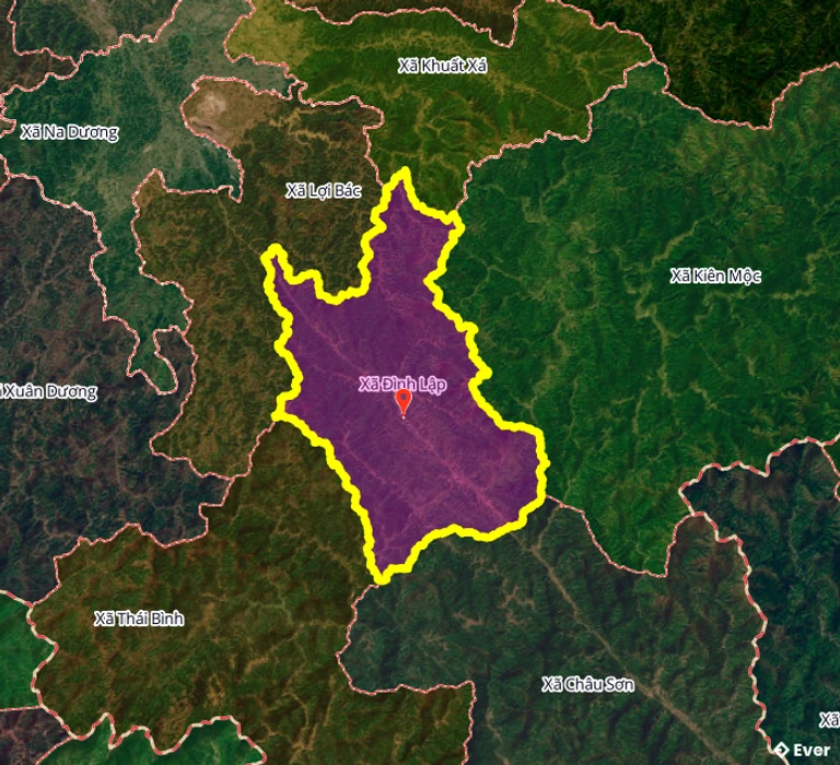 Ranh giới hành chính xã Đình Lập