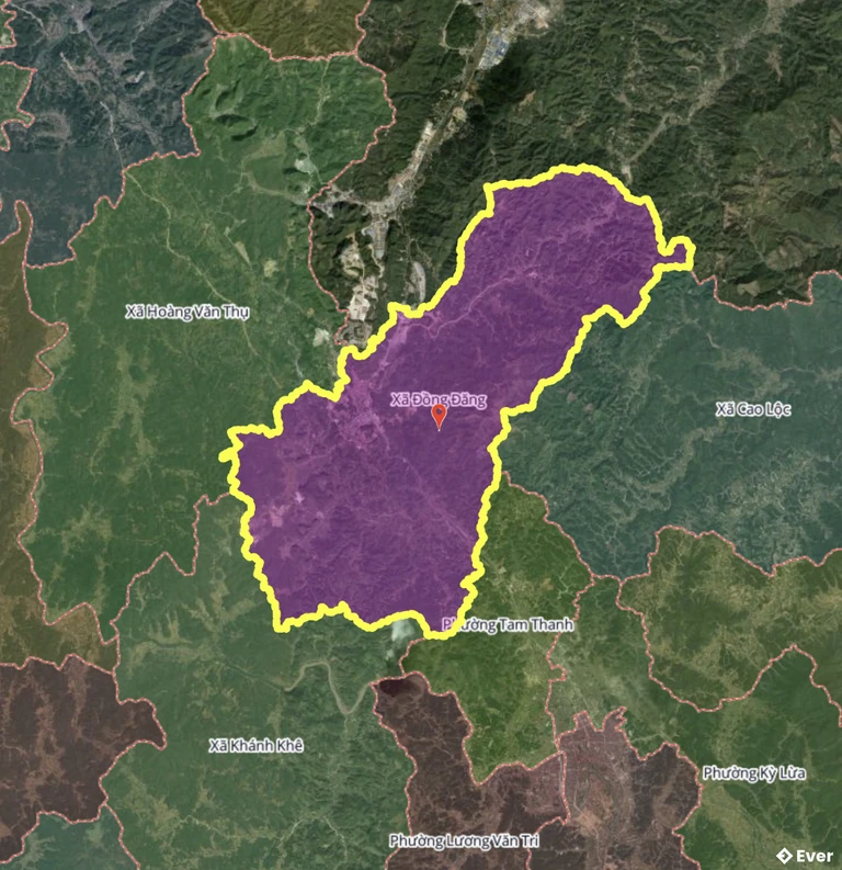 Ranh giới hành chính xã Đồng Đăng