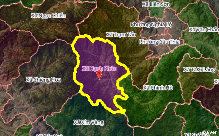 Ranh giới hành chính xã Hạnh Phúc