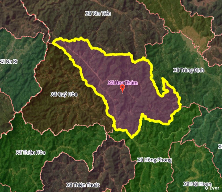 Ranh giới hành chính xã Hoa Thám