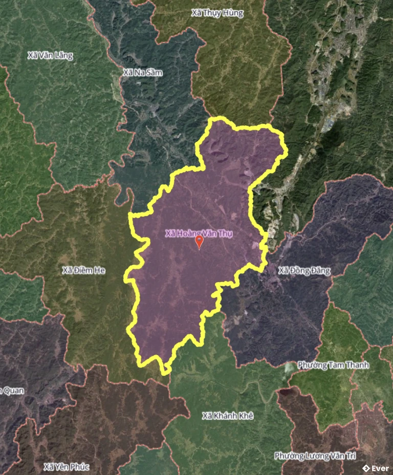 Ranh giới hành chính xã Hoàng Văn Thụ