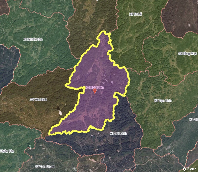 Ranh giới hành chính xã Hữu Liên