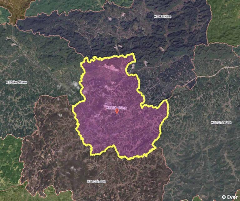 Ranh giới hành chính xã Hữu Lũng