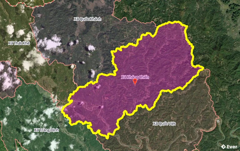 Ranh giới hành chính xã Kháng Chiến