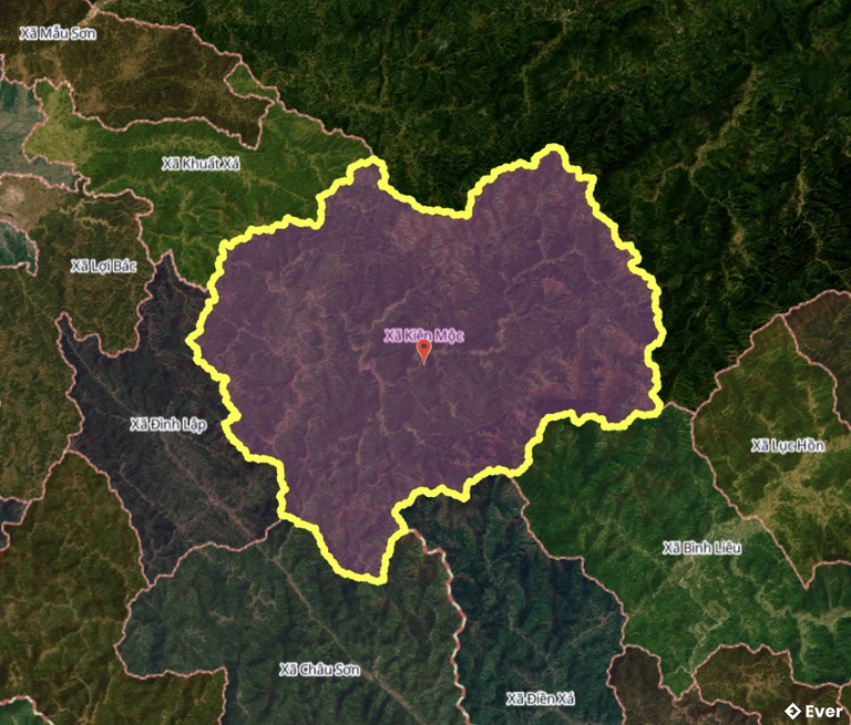 Ranh giới hành chính xã Kiên Mộc