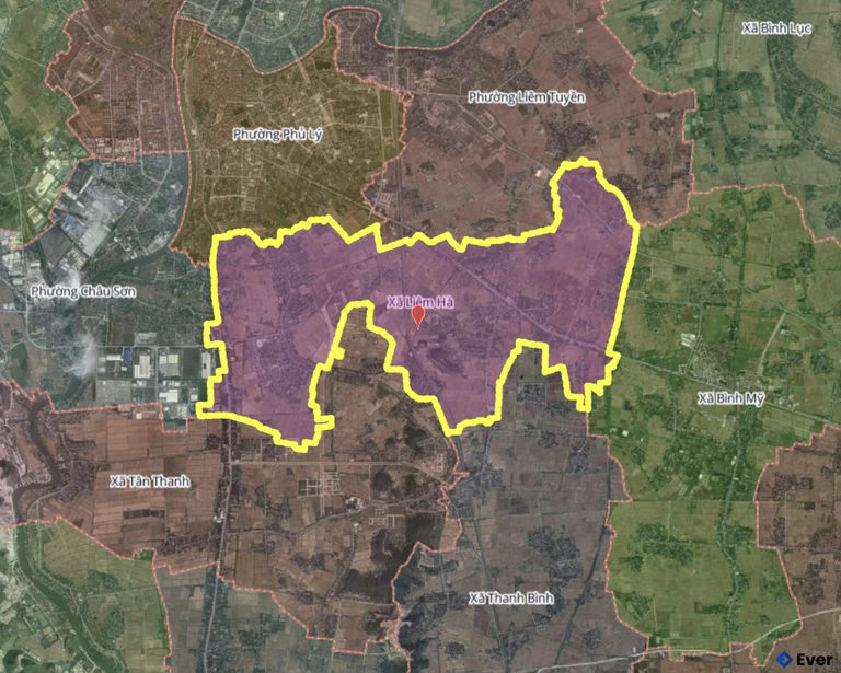 Ranh giới hành chính xã Liêm Hà