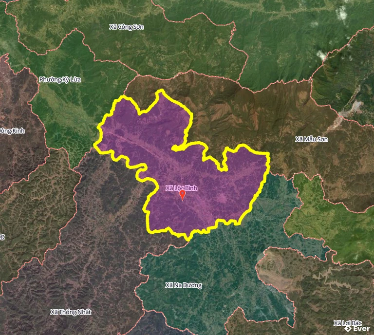 Ranh giới hành chính xã Lộc Bình