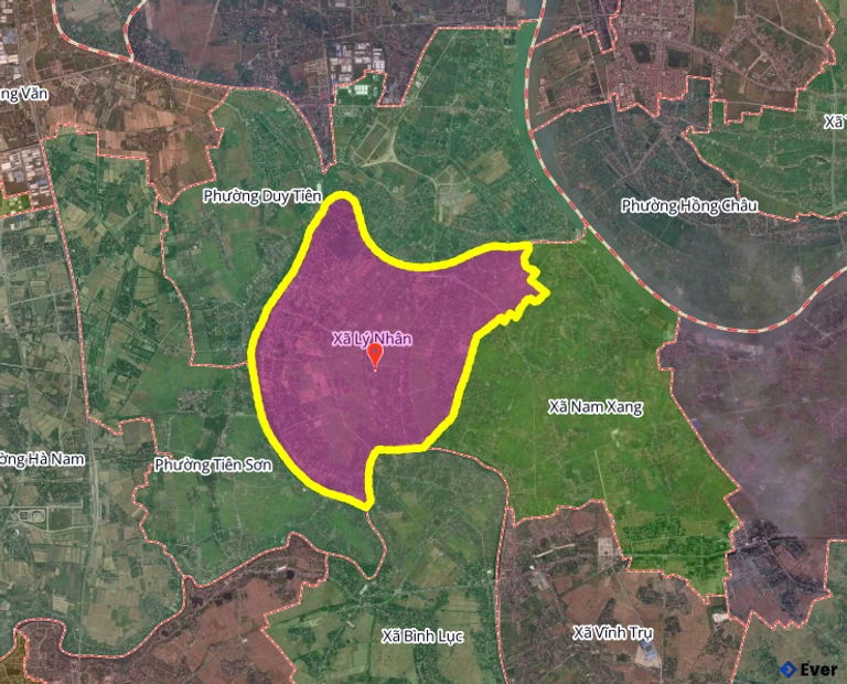 Ranh giới hành chính xã Lý Nhân