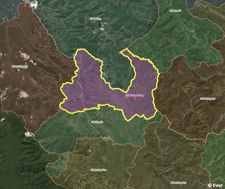 Ranh giới hành chính xã Mường Toong