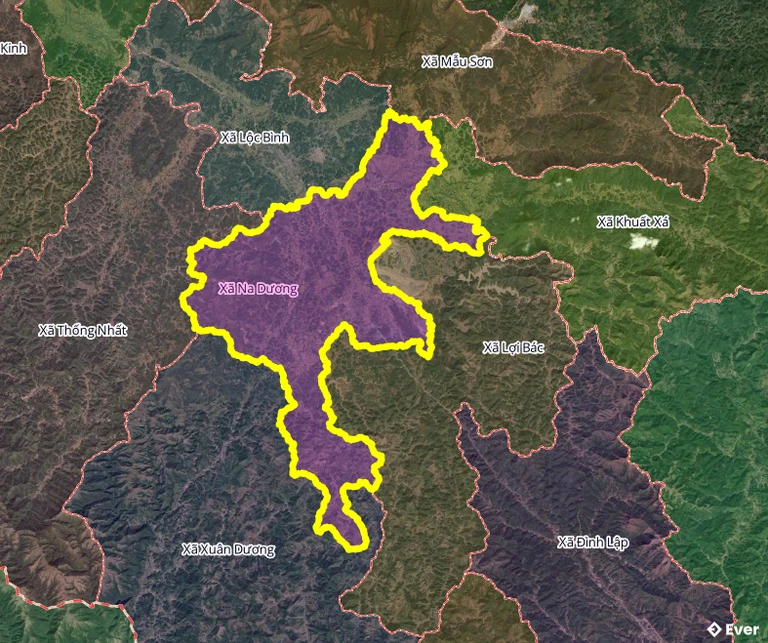 Ranh giới hành chính xã Na Dương