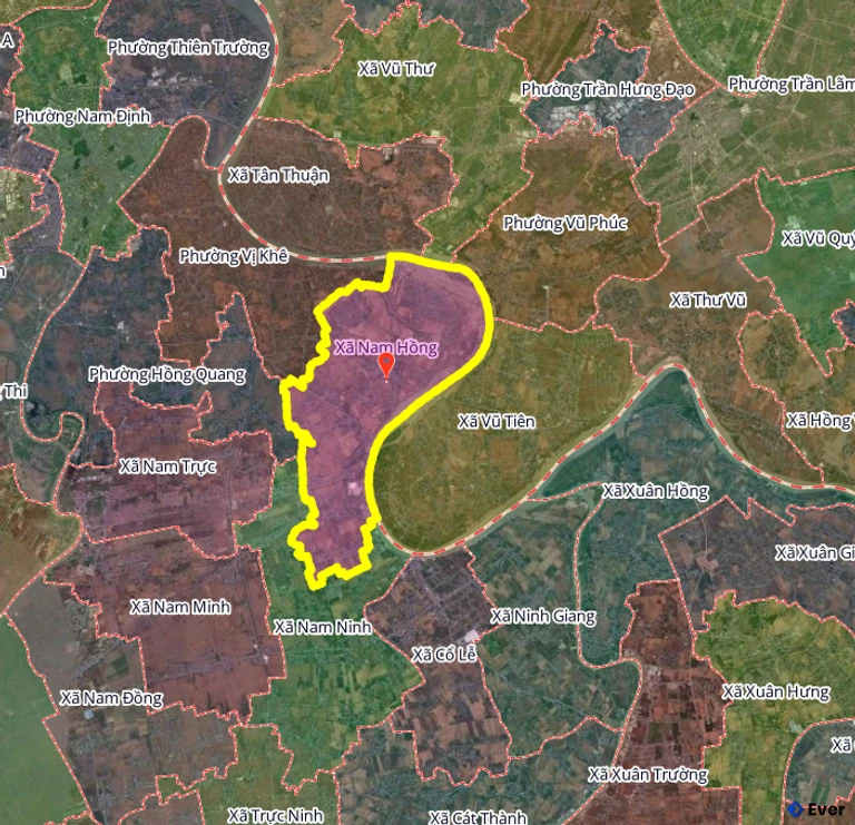 Ranh giới hành chính xã Nam Hồng