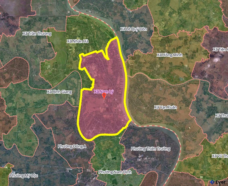 Ranh giới hành chính xã Nam Lý