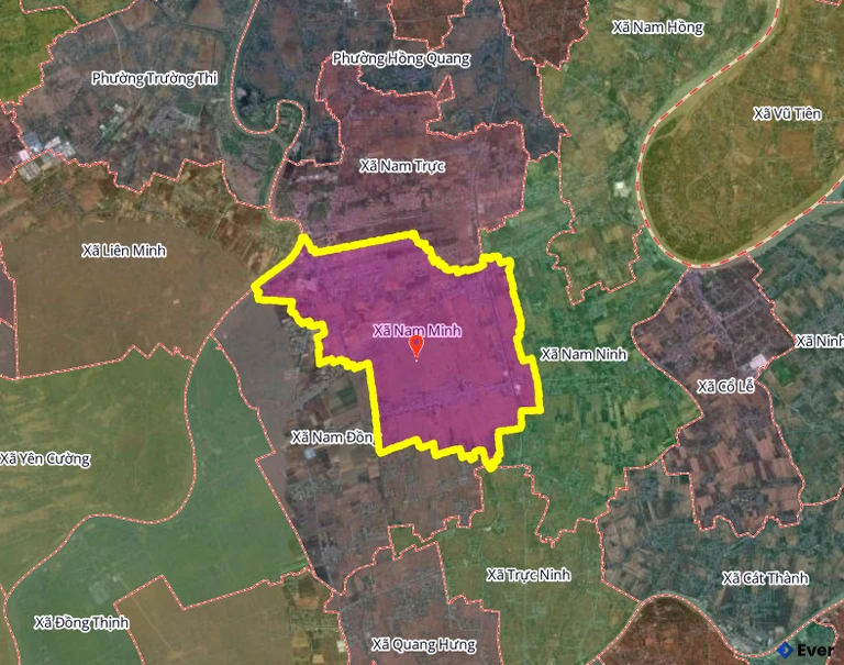 Ranh giới hành chính xã Nam Minh