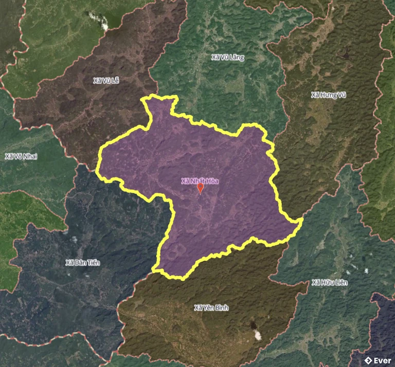 Ranh giới hành chính xã Nhất Hoà