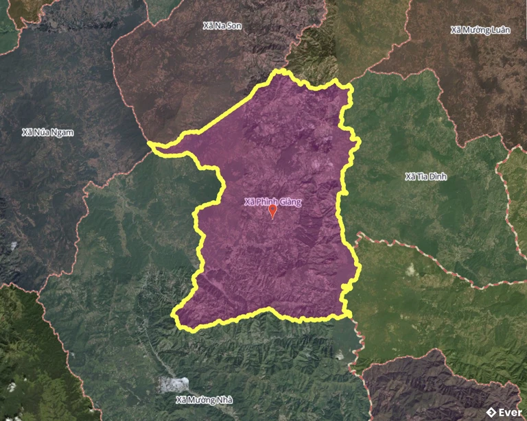 Ranh giới hành chính xã Phình Giàng