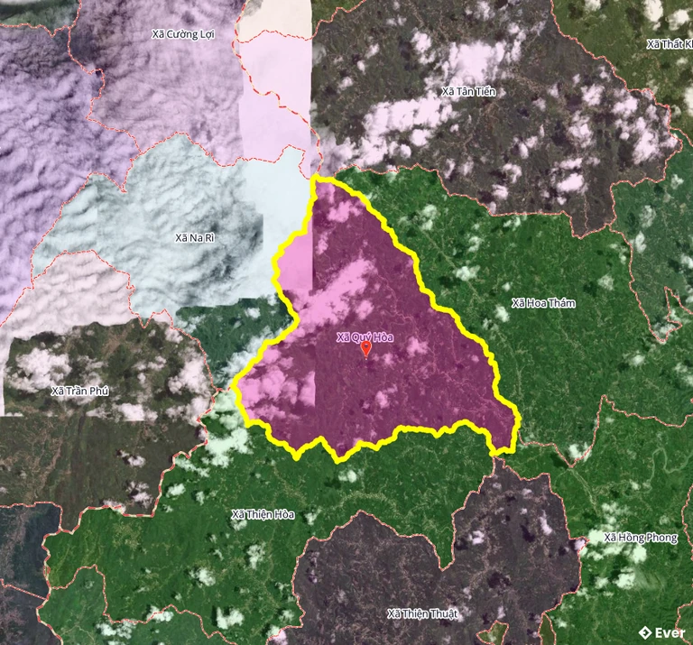 Ranh giới hành chính xã Quý Hoà