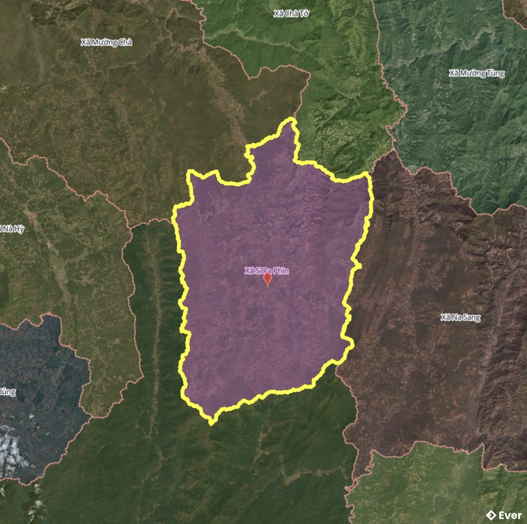 Ranh giới hành chính xã Si Pa Phìn