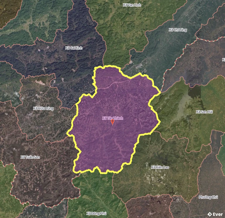 Ranh giới hành chính xã Tân Thành