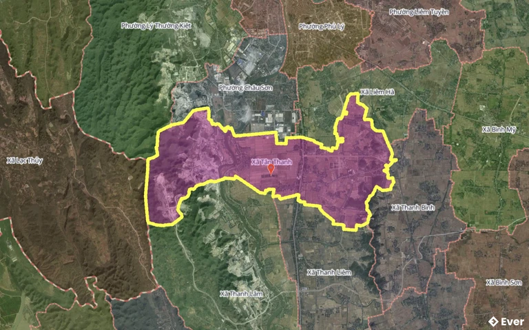 Ranh giới hành chính xã Tân Thanh