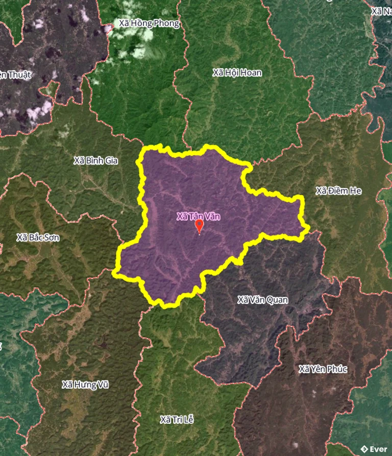 Ranh giới hành chính xã Tân Văn