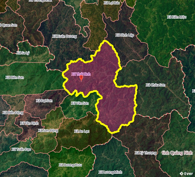Ranh giới hành chính xã Thái Bình