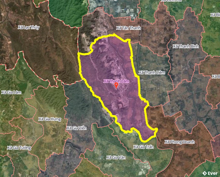Ranh giới hành chính xã Thanh Lâm
