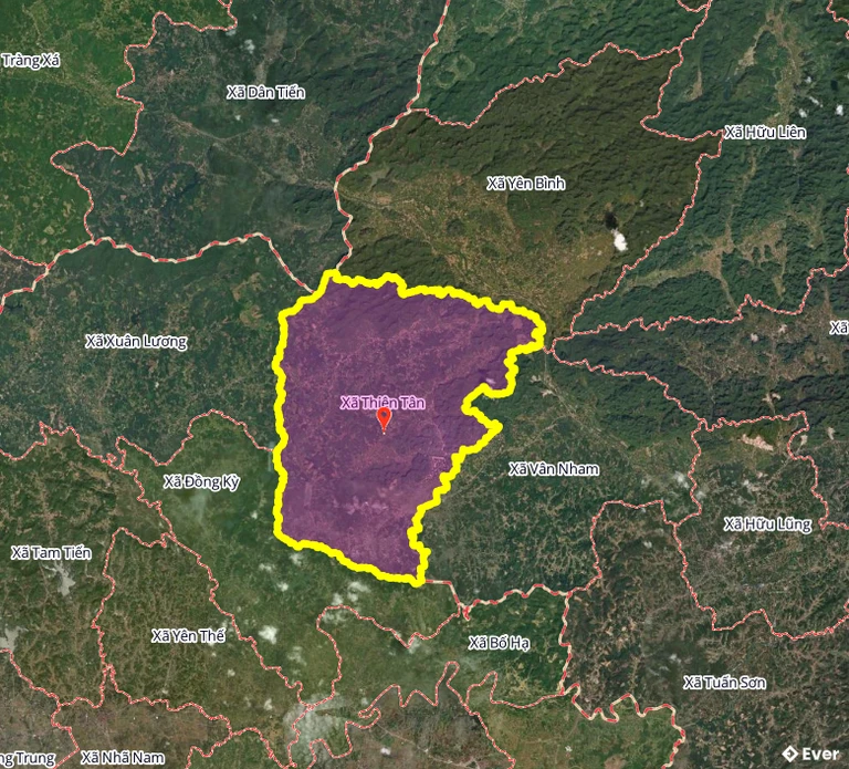 Ranh giới hành chính xã Thiện Tân