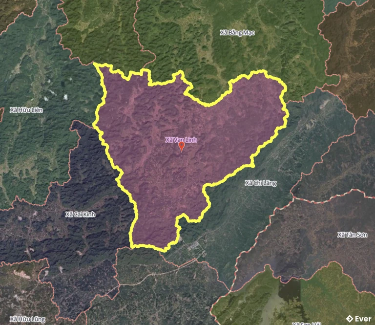 Ranh giới hành chính xã Vạn Linh