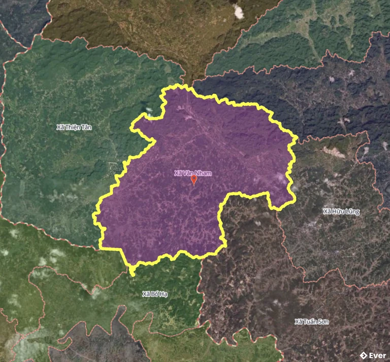 Ranh giới hành chính xã Vân Nham