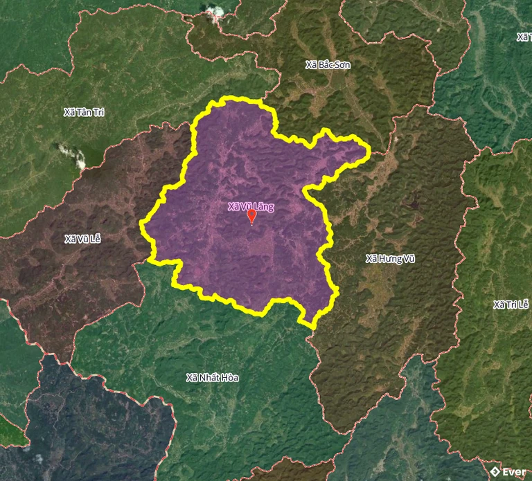 Ranh giới hành chính xã Vũ Lăng