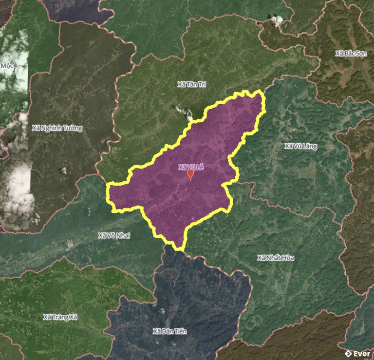 Ranh giới hành chính xã Vũ Lễ