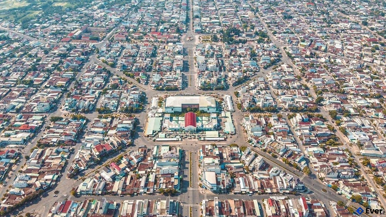 Thị xã Hòa Thành từ trên cao