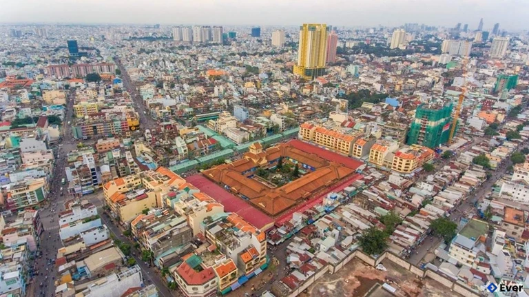 Toàn cảnh khu vực trung tâm phường Bình Tây