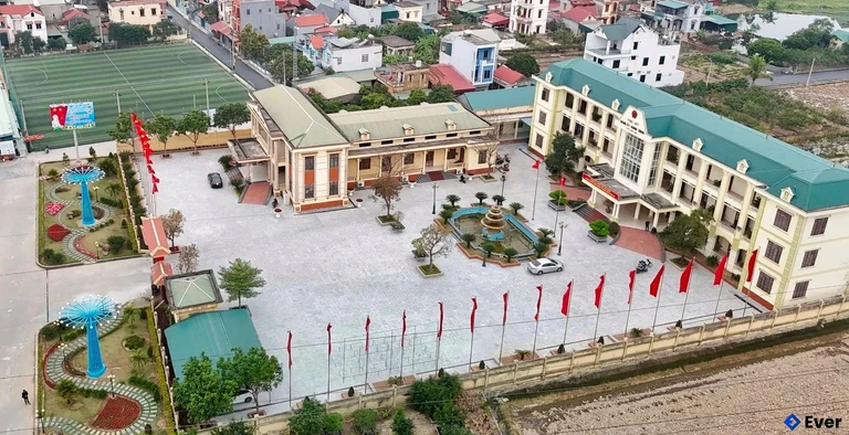 Toàn cảnh trụ sở hành chính phường Việt Hòa từ trên cao