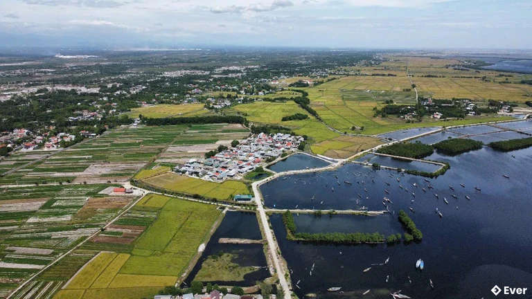 Toàn cảnh xã Quảng Lợi cũ hiện nay là xã Đan Điền