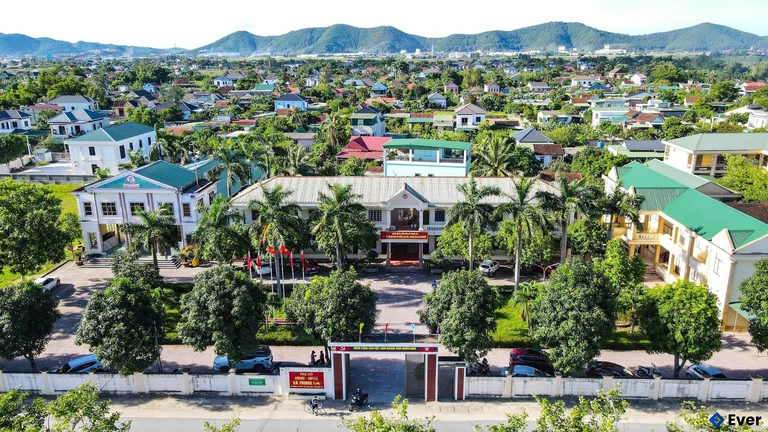 Toàn cảnh xã Trung Lộc, tỉnh Nghệ An chụp từ trên cao