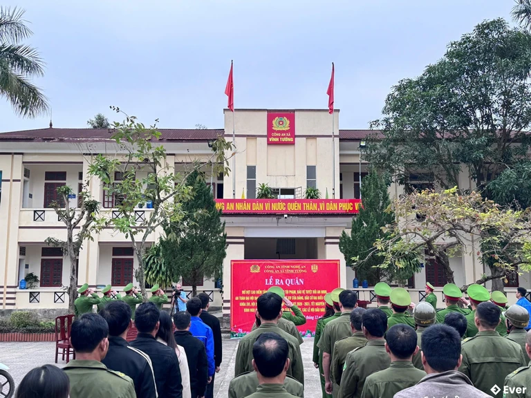 Trụ sở công an xã Vĩnh Tường sau sáp nhập