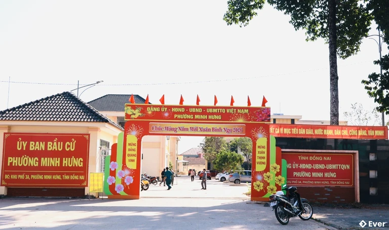 Trụ sở hành chính phường Minh Hưng sau sáp nhập