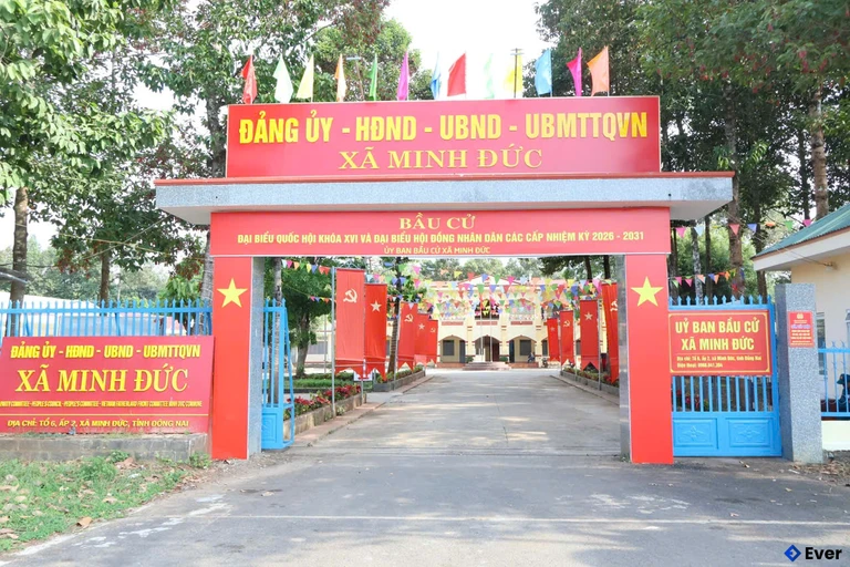 Trụ sở hành chính xã Minh Đức sau sáp nhập