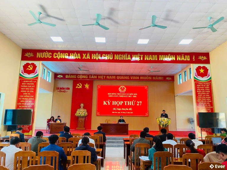 Trụ sở hành chính xã Môn Sơn sau sáp nhập