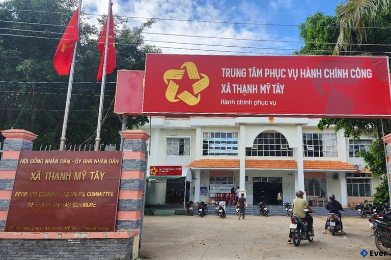 Trụ sở xã Thạnh Mỹ Tây sau sáp nhập