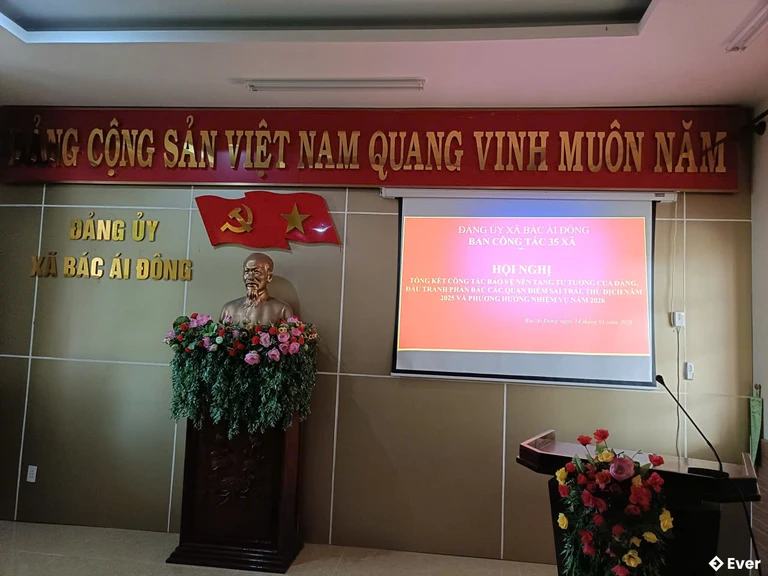Xã Bác Ái Đông tổ chức lễ tổng kết công tác bảo vệ nền tảng tư tưởng của Đảng, triển khai phương hướng nhiệm vụ 2026