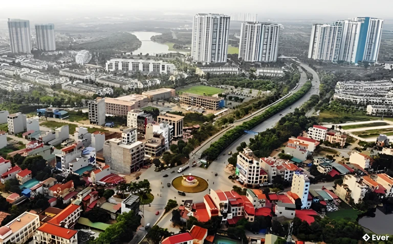 Xã Bắc Thái Ninh nhìn từ trên cao